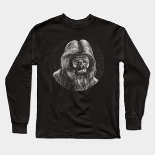 Bigfoot Realistic Face Long Sleeve T-Shirt